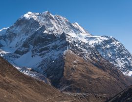 Lais Puzzle - Samdo-Gipfel hinter dem Dorf Samdo auf dem Manaslu Circuit Trekking, Himalaya-Gebirge in Nepal - 40, 100, 200, 500, 1.000 & 2.000 Teile