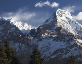 Lais Puzzle - Landschaftlicher Blick auf den schneebedeckten Annapurna-Gipfel vom Poon Hill im nepalesischen Himalaya-Gebirge - 40, 100, 200, 500, 1.000 & 2.000 Teile