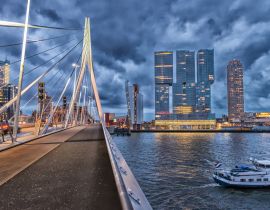 Lais Puzzle - Skyline von Rotterdam. Schöne Aussicht nach Sonnenuntergang - 40, 100, 200, 500, 1.000 & 2.000 Teile