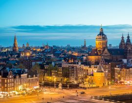 Lais Puzzle - Amsterdam Skyline in der Nacht, Amsterdam, Niederlande - 40, 100, 200, 500, 1.000 & 2.000 Teile