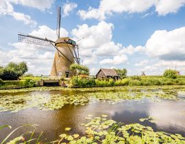 Lais Puzzle - Landschaftsblick auf die alten Windmühlen bei sonnigem Wetter in Kinderdijk, Niederlande - 40, 100, 200, 500, 1.000 & 2.000 Teile