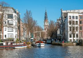 Lais Puzzle - Stadtpanorama von Amsterdam mit der Südkirche in den Niederlanden - 1.000 Teile