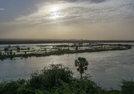 Lais Puzzle - Sonnenuntergang über dem Fluss Niger, Niamey, Hauptstadt von Niger - 1.000 Teile