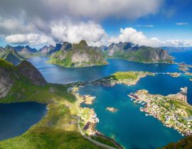 Lais Puzzle - Lofoten Panoramalandschaft Blick, Reinebringen - 40, 100, 200, 500, 1.000 & 2.000 Teile