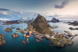 Lais Puzzle - Panorama von Mortsund auf den Lofoten, Norwegen - 2.000 Teile