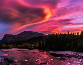 Lais Puzzle - Der Sonnenuntergang in den Bergen, farbiger Himmel, Norwegen, Hemsedal - 40, 100, 200, 500, 1.000 & 2.000 Teile