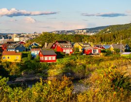 Lais Puzzle - Panoramablick auf die Insel Nakholmen im Hafen von Oslofjord mit Sommerhäusern am Ufer im Frühherbst bei Oslo, Norwegen - 40, 100, 200, 500, 1.000 & 2.000 Teile