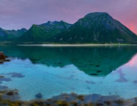 Lais Puzzle - Farbenfroher Sonnenuntergang über den norwegischen Fjorden im Lofoten-Archipel, Lofoten, Norwegen - 40, 100, 200, 500, 1.000 & 2.000 Teile