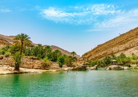 Lais Puzzle - Wadi Bani Khalid im Oman. Es liegt etwa 203 km von Muscat und 120 km von Sur entfernt. - 1.000 Teile