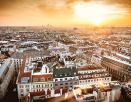 Lais Puzzle - Wiens Skyline bei Sonnenuntergang von der Spitze des Stephansdoms aus gesehen - 40, 100, 200, 500, 1.000 & 2.000 Teile