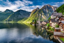 Lais Puzzle - Wunderschöne Morgendämmerung am Bergsee in Hallstatt, Alpen, Österreich - 2.000 Teile