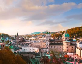 Lais Puzzle - Schöner Sonnenuntergang Himmel Szene in Herbst Bäume Hintergrund in Salzburg Österreich - 40, 100, 200, 500, 1.000 & 2.000 Teile