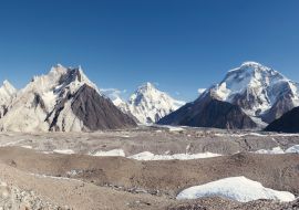 Lais Puzzle - Blick auf Crystal Peal, Marble Peak, K2 Berg und Broad Peak, zusammen mit Baltoro Gletscher, Concordia, K2 Base Camp Trek, Pakistan - 1.000 Teile