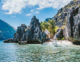 Lais Puzzle - El Nido Palawan Philippinen Asien. Banca-Boot an einem kleinen Strand in der Nähe des Matinloc-Schreins - 40, 100, 200, 500, 1.000 & 2.000 Teile