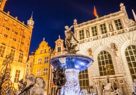 Lais Puzzle - Wunderschön beleuchtete Altstadt von Danzig mit Neptunstatue - 1.000 Teile