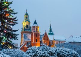 Lais Puzzle - Das Wawel-Schloss in Krakau in der Dämmerung. Krakau ist eines der berühmtesten Wahrzeichen Polens - 1.000 Teile