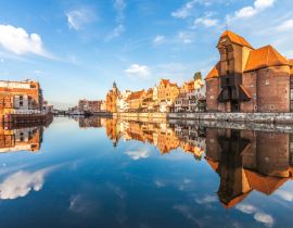 Lais Puzzle - Die Danziger Altstadt und der berühmte Kranich bei einem fantastischen Sonnenaufgang. Danzig (Gdansk). Polen - 40, 100, 200, 500, 1.000 & 2.000 Teile