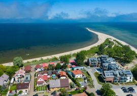 Lais Puzzle - Rewa, Polen. Luftaufnahme des Isthmus Rewski im Sommer an der Ostsee in Rewa, Woiwodschaft Pommern, Polen - 1.000 Teile