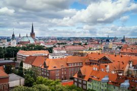 Lais Puzzle - Luftaufnahme der Skyline von Stettin mit der Kathedrale St. Jakobus der Apostel und den alten orangefarbenen Backsteingebäuden der Altstadt, Polen - 2.000 Teile