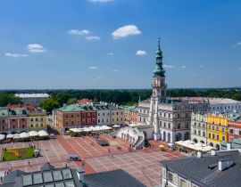 Lais Puzzle - Zamosc, Polen. Luftaufnahme der Altstadt und des Hauptplatzes der Stadt mit dem Rathaus. Ansicht der Altstadt aus der Vogelperspektive. UNESCO-Welterbestätten in Polen - 40, 100, 200, 500, 1.000 & 2.000 Teile
