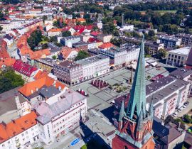 Lais Puzzle - Raciborz. Polen. Luftaufnahme des Hauptplatzes und des Stadtzentrums von Raciborz, Oberschlesien. Polen - 40, 100, 200, 500, 1.000 & 2.000 Teile