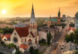 Lais Puzzle - Luftaufnahme der Stadt Lodz in Polen bei Sonnenuntergang - 1.000 Teile