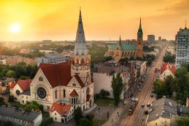 Lais Puzzle - Luftaufnahme der Stadt Lodz in Polen bei Sonnenuntergang - 2.000 Teile