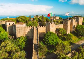 Lais Puzzle - Burg Sao Jorge oder Burg St. Georg in Lissabon, Portugal - 1.000 Teile