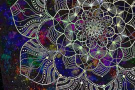 Lais Puzzle - Abstrakte alte Geometrien mit Sternenfeld und buntem Galaxienhintergrund, Aquarellmalerei und Mandala-Grafikdesign - 2.000 Teile