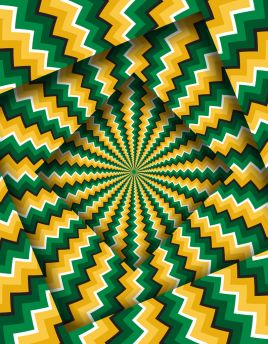 Lais Puzzle - Abstrakte gedrehte Rahmen mit einem rotierenden grün-gelben Zickzack-Muster. Optische Täuschung - 40, 100, 200, 500, 1.000 & 2.000 Teile