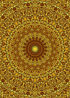 Lais Puzzle - Goldenes nahtloses florales Kaleidoskop-Mandala-Muster - 500, 1.000 & 2.000 Teile