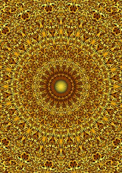 Lais Puzzle - Goldenes nahtloses florales Kaleidoskop-Mandala-Muster - 1.000 Teile