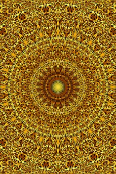 Lais Puzzle - Goldenes nahtloses florales Kaleidoskop-Mandala-Muster - 2.000 Teile