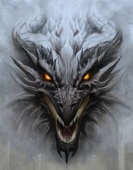 Lais Puzzle - Drachenkopf auf Stein Hintergrund - 40, 100, 200, 500, 1.000 & 2.000 Teile