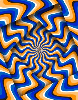 Lais Puzzle - Abstrakte gedrehten Rahmen mit einer rotierenden blau-orange gebogenen Streifen Muster. Optische hypnotische Illusion  - 40, 100, 200, 500, 1.000 & 2.000 Teile