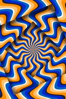 Lais Puzzle - Abstrakte gedrehten Rahmen mit einer rotierenden blau-orange gebogenen Streifen Muster. Optische hypnotische Illusion  - 2.000 Teile