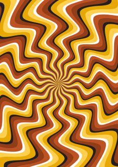 Lais Puzzle - Optische Bewegungstäuschung Goldene braune gebogene Streifenmuster bewegen sich um das Zentrum - 1.000 Teile