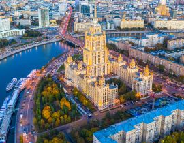 Lais Puzzle - Luftaufnahme der Stadt Moskau mit dem Moskwa-Fluss, Russland, Moskauer Skyline mit historischen Wolkenkratzern und dem Moskwa-Fluss - 40, 100, 200, 500, 1.000 & 2.000 Teile