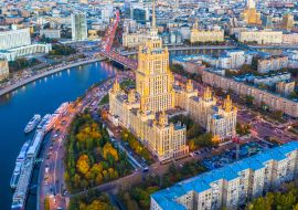 Lais Puzzle - Luftaufnahme der Stadt Moskau mit dem Moskwa-Fluss, Russland, Moskauer Skyline mit historischen Wolkenkratzern und dem Moskwa-Fluss - 1.000 Teile