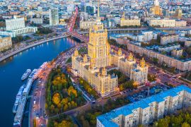 Lais Puzzle - Luftaufnahme der Stadt Moskau mit dem Moskwa-Fluss, Russland, Moskauer Skyline mit historischen Wolkenkratzern und dem Moskwa-Fluss - 2.000 Teile
