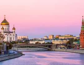 Lais Puzzle - Christ-Erlöser-Kathedrale und Moskwa-Fluss in der Abenddämmerung in Moskau, Russland, Architektur und Wahrzeichen von Moskau - 40, 100, 200, 500, 1.000 & 2.000 Teile