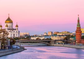 Lais Puzzle - Christ-Erlöser-Kathedrale und Moskwa-Fluss in der Abenddämmerung in Moskau, Russland, Architektur und Wahrzeichen von Moskau - 1.000 Teile