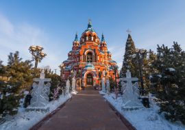 Lais Puzzle - Kasaner orthodoxe Kirche Ikone der Mutter Gottes im Stadtzentrum von Irkutsk im Winter, Russland, Sibirien - 1.000 Teile