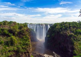 Lais Puzzle - Panoramablick mit dramatischem Wasserfall und Wolken an den Victoriafällen, Simbabwe, Sambia - 1.000 Teile