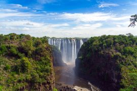 Lais Puzzle - Panoramablick mit dramatischem Wasserfall und Wolken an den Victoriafällen, Simbabwe, Sambia - 2.000 Teile