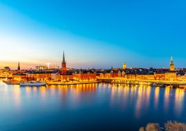 Lais Puzzle - Sonnenuntergangsansicht der Gamla stan in Stockholm von der Insel Sodermalm, Schweden - 1.000 Teile