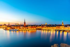 Lais Puzzle - Sonnenuntergangsansicht der Gamla stan in Stockholm von der Insel Sodermalm, Schweden - 2.000 Teile