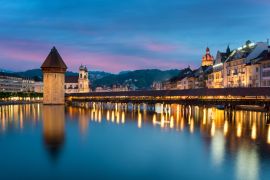 Lais Puzzle - Luzern. Bild von Luzern, Schweiz während der blauen Stunde in der Dämmerung - 2.000 Teile