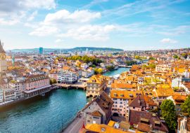 Lais Puzzle - Panoramablick auf die Altstadt von Zürich Stadt in der Schweiz - 1.000 Teile