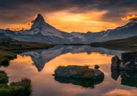 Lais Puzzle - Sonnenuntergang über dem Matterhorn, Zermatt, Schweiz - 1.000 Teile